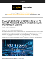BLUZOR Exchange Upgrades Its 24/7 AI Wealth Assistant, Now Compatible with Mainstream Wallets