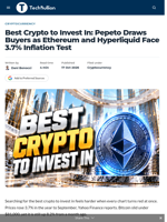 Best Crypto to Invest In: Pepeto Draws Buyers as Ethereum and Hyperliquid Face 3.7% Inflation Test - TechBullion