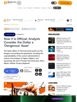Now It Is Official: Analysts Consider the Dollar a 'Dangerous' Asset – Economics Bitcoin News