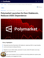 Polymarket Launches Its Own Stablecoin, Reduces USDC Dependence