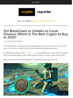 SUI Blockchain vs Unilabs vs Curve Finance: Which Is The Best Crypto to Buy in 2025?