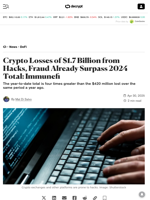 Crypto Losses of $1.7 Billion from Hacks, Fraud Already Surpass 2024 Total: Immunefi - Decrypt