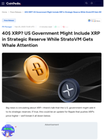 40$ XRP? US Government Might Include XRP in Strategic Reserve While StratoVM Gets Whale Attention
