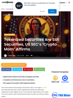 Tokenized Securities Are Still Securities, US SEC’s ‘Crypto Mom’ Affirms | Live Bitcoin News