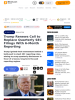 Trump Renews Call to Replace Quarterly SEC Filings With 6-Month Reporting – Regulation Bitcoin News