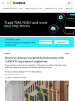 H100 eyes Europe’s largest bitcoin treasury with 3,500 BTC in proposed acquistions