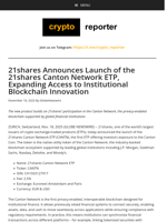 21shares Announces Launch of the 21shares Canton Network ETP, Expanding Access to Institutional Blockchain Innovation