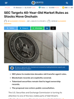 SEC Targets 40-Year-Old Market Rules as Stocks Move Onchain - Crypto News Flash