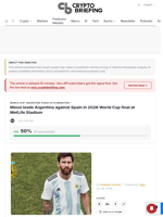 Messi leads Argentina against Spain in 2026 World Cup final at MetLife Stadium