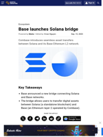 Base launches Solana bridge
