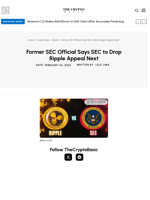 Former SEC Official Says SEC to Drop Ripple Appeal Next