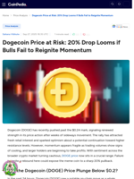 Dogecoin Price at Risk: 20% Drop Looms if Bulls Fail to Reignite Momentum