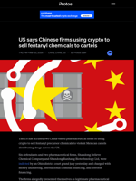 US says Chinese firms using crypto to sell fentanyl chemicals to cartels