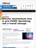 Bitcoin momentum loss is pre-FOMC derisking, not a trend change - The Crypto News Wire