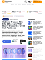 Options Traders Pile Into Ethereum With Heavy December 2025 Call Positions – Markets and Prices Bitcoin News