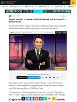 Crypto market is seeing a ‘tactical retreat, not a reversal’ — Binance CEO