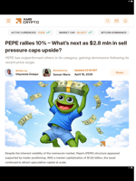 PEPE rallies 10% - What's next as $2.8 mln in sell pressure caps upside? - AMBCrypto