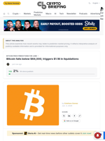 Bitcoin falls below $64,000, triggers $1.1B in liquidations