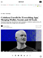 Coinbase Unveils Its ‘Everything App,’ Merging Wallet, Social, and AI Tools - Decrypt
