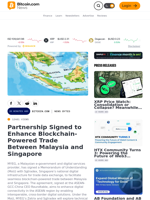 Partnership Signed to Enhance Blockchain-Powered Trade Between Malaysia and Singapore – News Bytes Bitcoin News