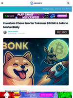 Investors Chase Snorter Token as BONK & Solana Market Rally