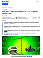 Bitcoin and Ethereum ETFs Compete With Apple (AAPL)