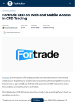 Fortrade CEO on Web and Mobile Access in CFD Trading - TechBullion