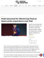 Pedri benched for World Cup final as Spain picks experience over flair