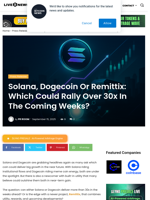 Solana, Dogecoin Or Remittix: Which Could Rally Over 30x In The Coming Weeks? | Live Bitcoin News