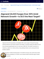 Algorand (ALGO) Surges Over 30% Amid Network Growth—Is $0.30 the Next Target?