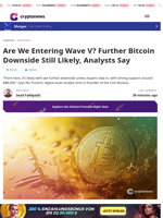 Are We Entering Wave V? Further Bitcoin Downside Still Likely, Analysts Say