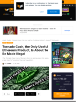 Tornado Cash, The Only Useful Ethereum Product, Is About To Be Made Illegal