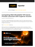 Competing With BlockDAG? IPO Genie Presale Launches with Superior Access!