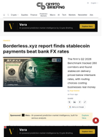 Borderless.xyz report finds stablecoin payments beat bank FX rates