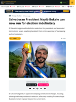 El Salvador Now Allows Indefinite Presidential Reelection.