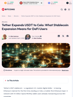 Tether Expands USDT to Celo: Stablecoin Expansion for DeFi Users