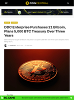 DDC Enterprise Purchases 21 Bitcoin, Plans 5,000 BTC Treasury Over Three Years - CoinCentral