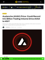 Avalanche (AVAX) Price: Could Record $31 Billion Trading Volume Drive AVAX to $50? - CoinCentral