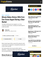 Bitcoin Makes History With First-Ever Green August During a Bear Market