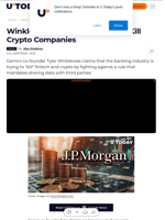 Winklevoss: JPMorgan Trying to Kill Crypto Companies