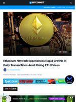 Ethereum Network Experiences Rapid Growth In Daily Transactions Amid Rising ETH Prices | Bitcoinist.com
