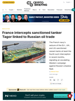 France intercepts sanctioned tanker Tagor linked to Russian oil trade