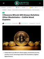 3 Reasons Bitcoin Will Always Outshine Other Blockchains — Cathie Wood Explains - Crypto News Flash