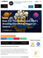 Beer 2.0: The Meme Coin That’s Brewing Something Bigger on Solana | Live Bitcoin News
