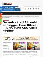 Decentralized AI could be ‘bigger than Bitcoin’ — DNA Fund CEO Chris Miglino - The Crypto News Wire