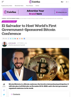 El Salvador to Host World’s First Sponsored Conference
