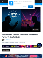 Hoskinson Vs. Cardano Foundation Fight Intensifies