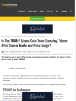 Is The TRUMP Meme Coin Team Dumping Tokens After Dinner Invite and Price Surge?