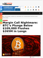 Margin Call Nightmare: BTC’s Plunge Below $109,000 Flushes $265M in Longs - The Crypto News Wire