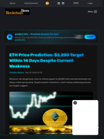 ETH Price Prediction: $2,200 Target Within 14 Days Despite Current Weakness - Blockchain.News